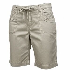 Lee Comfort Fit Woman’s Bermuda Shorts Beige Putty Stretch Waistband Size 16 NWT